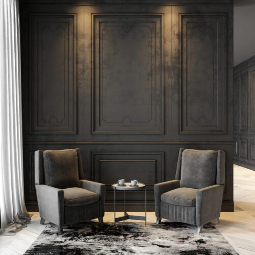 Cores Semelhantes na Decoração e Boiserie